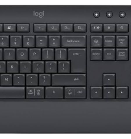 Logitech Wireless Signature MK650 Combo for Business, upgraded shortcuts and integrated palm rest, Bluetooth Low Energy Wireless (Bluetooth 5.1) or Logi Bolt USB Receiver, GRAPHITE - US / RU