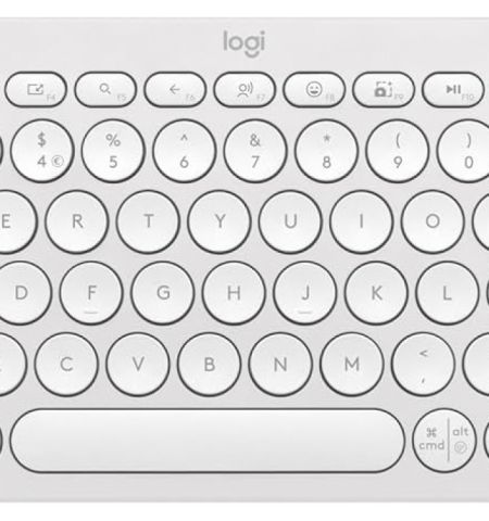 Logitech Bluetooth Pebble Keys2 K380s Multi-Device Keyboard, Tonal White - US INT'L - BT - N/A - INTNL