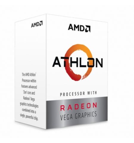 AMD Athlon 3000G, Socket AM4, 3.5GHz (2C/4T), 1MB L2 + 4MB L3 Cache, Integrated Radeon Vega 3 Graphics, 14nm 35W, Unlocked, tray