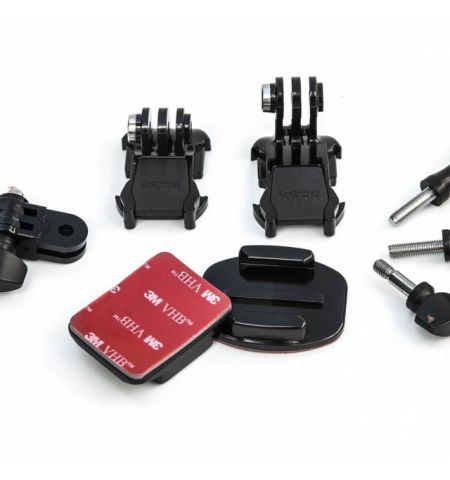 GoPro Grab Bag -give yourself more mounting options and spare parts. Includes Curved and Flat Adhesive Mounts, two Mounting Buckles, a 3-Way Pivot Arm, plus a variety of short and long thumb screws, compatible with all GoPro cameras.