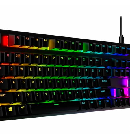 HYPERX Alloy Origins PBT Mechanical Gaming Keyboard (US Layout), HyperX Red - Linear key switch, High-quality, Durable PBT keycaps, Backlight (RGB), 100% anti-ghosting, Key rollover: 6-key / N-key modes, Ultra-portable design, Solid-steel frame, USB HYPERX Alloy Origins PBT Mechanical Gaming Keyboard (US Layout), HyperX Red - Linear key switch, High-quality, Durable PBT keycaps, Backlight (RGB), 100% anti-ghosting, Key rollover: 6-key / N-key modes, Ultra-portable design, Solid-steel frame, USB