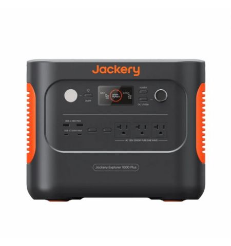 Jackery ”Explorer 1000 Plus” Portable Power Station, Capacity: 1264Wh, AC Output: 2000W, LCD, 2* USB-A, 2*USB-C, 2*AC Output, 1 Car port, DC Output, 4000 Cycles LiFePO4, Jackery APP, Weight:14.5kg, 283x260x356mm, Charge 0-100% in 1.7 Hour, Black/Orange Jackery ”Explorer 1000 Plus” Portable Power Station, Capacity: 1264Wh, AC Output: 2000W, LCD, 2* USB-A, 2*USB-C, 2*AC Output, 1 Car port, DC Output, 4000 Cycles LiFePO4, Jackery APP, Weight:14.5kg, 283x260x356mm, Charge 0-100% in 1.7 Hour, Black/Orange