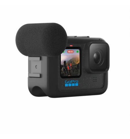 GoPro Media Mod (HERO9 Black, HERO 10 Black, HERO 11 Black, HERO12 Black, HERO13 Black), built-in directional microphone, 3.5m port, micro-HDMI port, 2x cold shoe mounts, 48x101x72, 57g