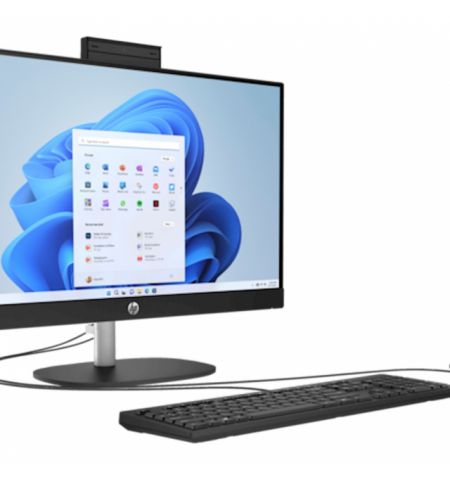 All-in-One PC - 27” HP AiO 27-cr0011ci 27” FHD IPS Non-Touch, AMD Ryzen 5 7520U, 16Gb LPDDR5, 512GB M.2 PCIe NVMe SSD, Intel Internal Graphics, CR, HD Cam, WiFi6 2x2 + BT5, HDMI, LAN, Kbd and Mouse Black Wireless 510SP, FreeDos, Jet Black.