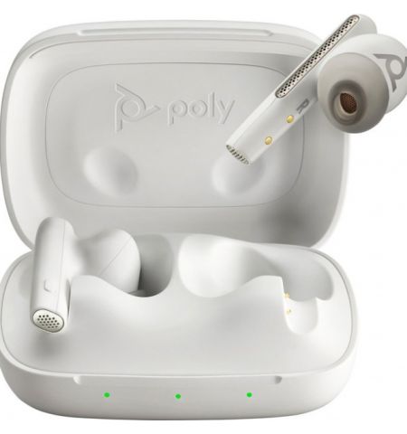Poly Voyager Free 60 UC True Wireless Earbuds White Sand,  +BT700 USB-A Adapter +Basic Charge Case, USB-A, Up to 30 m, Bluetooth® Core 5.3, ANC, SoundGuard Digital, Up to 16.5 hours, two devices at the same time, 5.8 g (each earbud)
