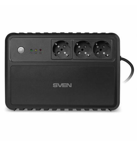 SVEN UP-L800, Line-interactive UPS with AVR, 800VA /400W, 3 x Schuko outlets, LED status indication, USB, Black SVEN UP-L800, Line-interactive UPS with AVR, 800VA /400W, 3 x Schuko outlets, LED status indication, USB, Black