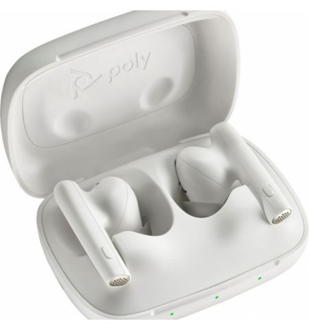 Poly Voyager Free 60 UC True Wireless Earbuds White Sand,  +BT700 USB-A Adapter +Basic Charge Case, USB-A, Up to 30 m, Bluetooth® Core 5.3, ANC, SoundGuard Digital, Up to 16.5 hours, two devices at the same time, 5.8 g (each earbud)