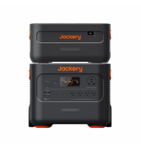 Jackery ”Explorer 2000 Plus” Portable Power Station, Capacity: 2042.8Wh, AC Output: 3000W, LCD, 2* USB-A, 2*USB-C, 3*AC Output, 1 Car port, DC Output, 4000 Cycles LiFePO4, Jackery APP, Weight:27.9kg, 373,6x473x359,4mm, Charge 0-100% in 1.7 Hour, Black/Ora Jackery ”Explorer 2000 Plus” Portable Power Station, Capacity: 2042.8Wh, AC Output: 3000W, LCD, 2* USB-A, 2*USB-C, 3*AC Output, 1 Car port, DC Output, 4000 Cycles LiFePO4, Jackery APP, Weight:27.9kg, 373,6x473x359,4mm, Charge 0-100% in 1.7 Hour, Black/Ora