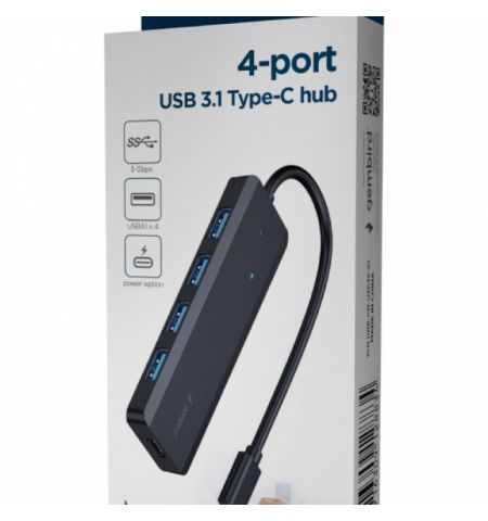 Gembird UHB-CM-U3P4P-01, USB Type-C 4-port USB-A hub 3.1 (Gen 1), black Gembird UHB-CM-U3P4P-01, USB Type-C 4-port USB-A hub 3.1 (Gen 1), black