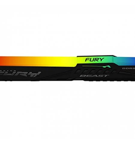 16GB DDR5-6000  Kingston FURY® Beast DDR5 RGB, PC48000, CL30, 1Rx8, 1.4V, Auto-overclocking, Asymmetric BLACK low-profile heat spreader, Dynamic RGB effects featuring Fury Infrared Sync technology, Intel XMP 3.0 Ready (Extreme Memory Profiles)