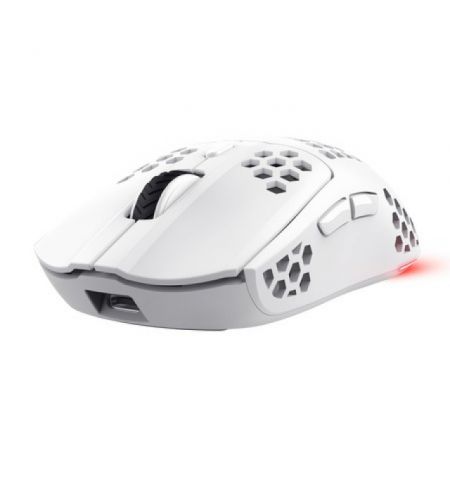 Trust Ultra-Lightweight Gaming Mouse GXT 929W HELOX, Wireless gaming mouse with built-in rechargeable battery, RGB, Micro receiver, 800-4800 dpi, 6 buttons, 2.4GHz, 10 m, up to 80 hours playtime, White