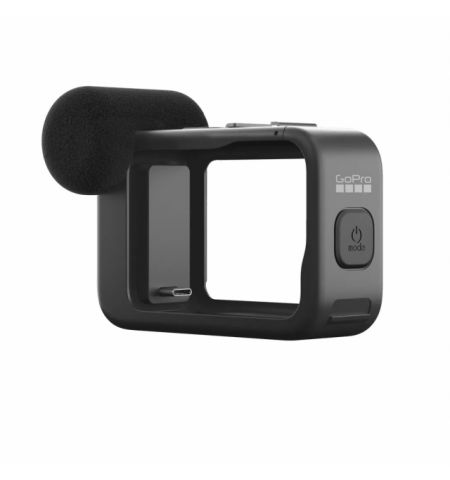 GoPro Media Mod (HERO9 Black, HERO 10 Black, HERO 11 Black, HERO12 Black, HERO13 Black), built-in directional microphone, 3.5m port, micro-HDMI port, 2x cold shoe mounts, 48x101x72, 57g