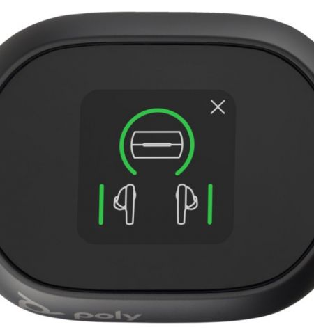 Poly Voyager Free 60+ UC Carbon Black Earbuds +BT700 USB-C Adapter +Touchscreen Charge Case, Up to 30 m, Bluetooth® Core 5.3, ANC, SoundGuard Digital, Up to 16.5 hours, two devices at the same time, 5.8 g (each earbud)
