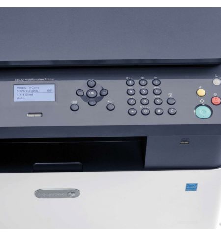 MFD Xerox B1022, Mono Printer/Duplex/Scanner/Net, A3, 1200x1200 dpi, 22ppm, Up to 50k, 1.2 GHz, 256 Mb, Scan 600x600dpi, 4-Line LCD display, PCL 6, PostScript 3, Paper Input  350-sheet tray,  USB 2.0, Ethernet, In set 006R01731 13700 p. Drum 013R00679 - 8