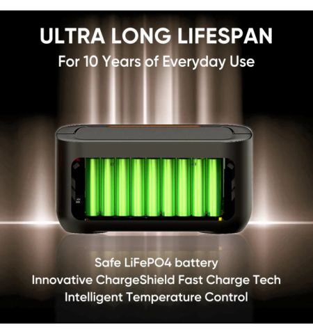 Jackery ”Explorer 1000 Plus” Battery Pack, Capacity: 1264Wh, 4000 Cycles LiFePO4, Weight:10.2kg,  35.6x26x19.8cm, Compatible with Jackery ”Explorer 1000 Plus”, Black/Orange Jackery ”Explorer 1000 Plus” Battery Pack, Capacity: 1264Wh, 4000 Cycles LiFePO4, Weight:10.2kg,  35.6x26x19.8cm, Compatible with Jackery ”Explorer 1000 Plus”, Black/Orange