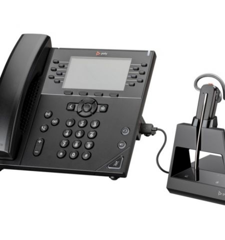Poly Voyager 4245-M Office Headset +USB-A to Micro USB Cable, BT600 Bluetooth USB adapter; Noise-cancelling dual-mic with Acoustic Fence technology, Up to 24 hours, up to 91 meters, Travel case, Black, 28g