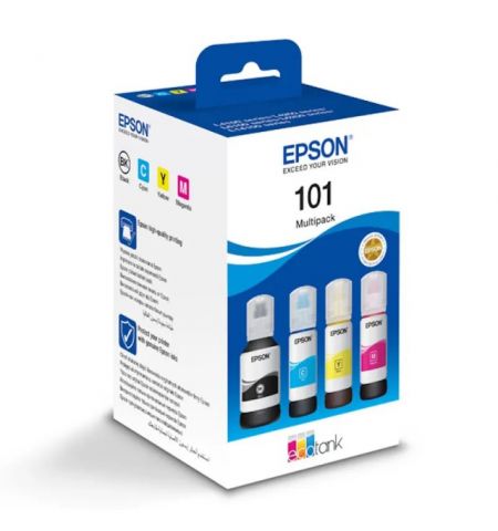 Epson 101 EcoTank 4-colour Multipack (C13T03V14A/.V24A/.V34A/.V44A) 337ml, for L4150/  L4160/ L6160/ L6170/ L6190/ L14150/ L4150/ L4160/ L4167/ L4260/ L4266/ L6160/ L6170/ L6190/ L6270/ L6290