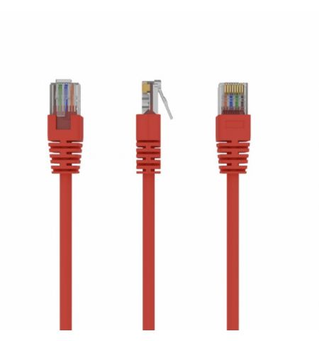 Patch cord cat. 5E PP12-5M/R Red, 5 m, molded strain relief 50u" plugs