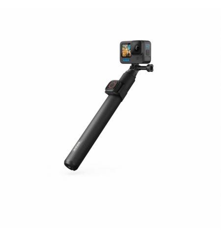 GoPro Extension Pole + Waterproof Shutter Remote, Stretching to 48in (122cm) and collapsing to 10in (25cm), this extension pole reaches longer and travels lighter. Includes a Bluetooth remote to snap photos and record video, compatible with all GoPro came