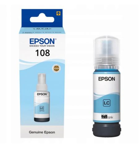 Epson 108 EcoTank Light Cyan ink bottle 70ml, 7200p. for EcoTank L8050 & L18050.