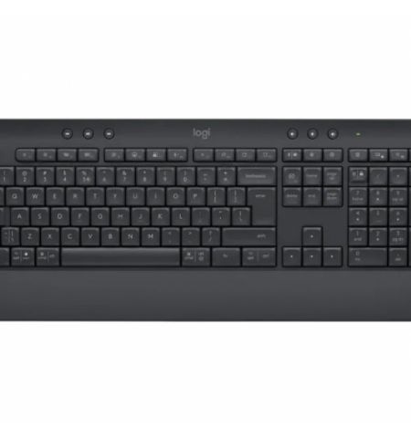 Logitech Wireless Keyboard Signature K650, upgraded shortcuts and integrated palm rest, Bluetooth Low Energy Wireless (Bluetooth 5.1) or Logi Bolt USB Receiver, GRAPHITE - US / RU
