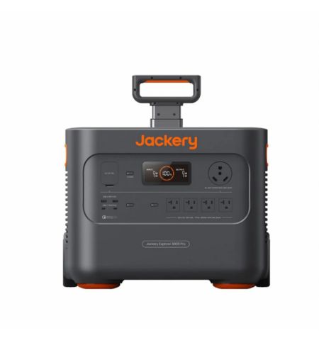 Jackery "Explorer 3000 Pro" Portable Power Station, Capacity: 3024Wh, AC Output: 3000W, LCD, 2* USB-A, 2*USB-C, 4*AC Output, 1 Car port, 2*DC Output, 2000 Cycles Lithium-ion, Weight: 29kg, Pull rod and wheels, 37x36x47cm, Charge 0-100% in 2.4 Hour, Smart 