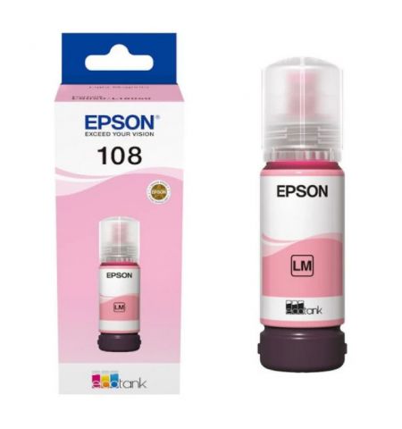 Epson 108 EcoTank Light Magenta ink bottle 70ml, 7200p. for EcoTank L8050 & L18050.