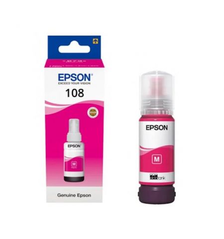 Epson 108 EcoTank Magenta ink bottle 70ml, 7200p. for EcoTank L8050 & L18050.