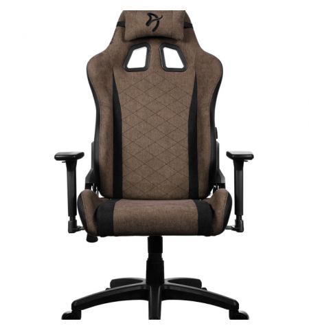 Gaming/Office Chair AROZZI Avanti SoftFabric, Brown, max weight up to 120kg, 3D Armrests, Rocking function that tilts the seat and backrest up to 12°, Head and Lumber cushions, Metal Frame, Nylon wheelbase , Gas Lift 4 class
