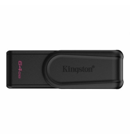 64GB USB3.2  Kingston DataTraveler Exodia S Black, Moving cap design, (Read 100 MByte/s, Write 12 MByte/s)