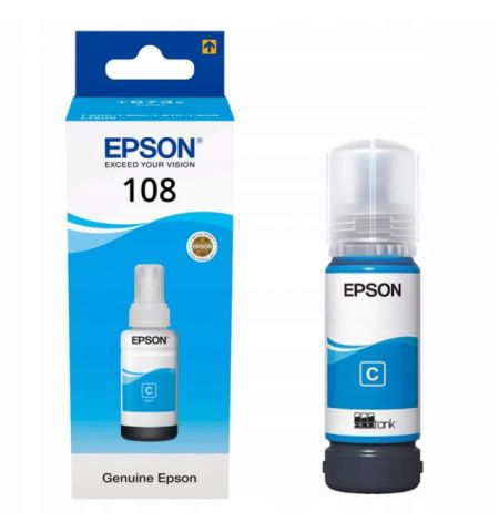 Epson 108 EcoTank Cyan ink bottle 70ml, 7200p. for EcoTank L8050 & L18050.