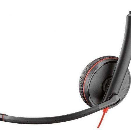 Poly Blackwire 3225 Stereo USB-A Headset +3.5mm Plug (Bulk), Microphone noise-canceling, SoundGuard, DSP, Receive output from 20 Hz–20 kHz, Microphone 100 Hz–10 kHz, Call answer/ignore/end/hold, redial, mute, volume +/-, OEM, CABLE LENGTH 227cm