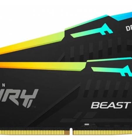 32GB (Kit of 2*16GB) DDR5-6000  Kingston FURY® Beast DDR5 RGB, PC48000, CL30, 1Rx8, 1.4V, Auto-overclocking, Asymmetric BLACK Large heat spreader, Dynamic RGB effects featuring Fury Infrared Sync technology, Intel® Extreme Memory Profiles (Intel® XMP) 3.0