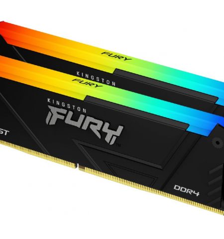 64GB (Kit of 2*32GB) DDR4-3600  Kingston FURY® Beast DDR4 RGB, PC28800, CL18, 2Rx8, 1.35V,  Auto-overclocking, Asymmetric BLACK low-profile heat spreader, Dynamic RGB effects featuring Kingston FURY Infrared Sync technology, Intel XMP 2.0 (Extreme Memory  64GB (Kit of 2*32GB) DDR4-3600  Kingston FURY® Beast DDR4 RGB, PC28800, CL18, 2Rx8, 1.35V,  Auto-overclocking, Asymmetric BLACK low-profile heat spreader, Dynamic RGB effects featuring Kingston FURY Infrared Sync technology, Intel XMP 2.0 (Extreme Memory