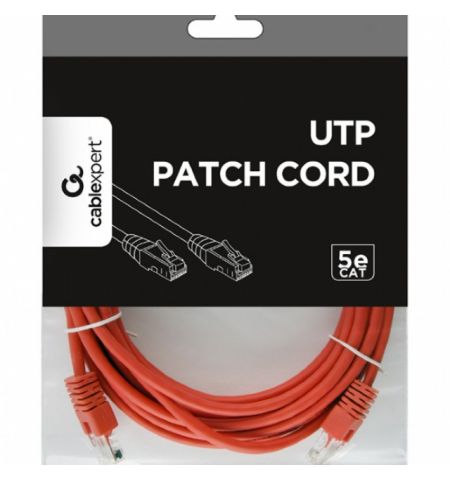 Patch cord cat. 5E PP12-5M/R Red, 5 m, molded strain relief 50u" plugs Patch cord cat. 5E PP12-5M/R Red, 5 m, molded strain relief 50u" plugs