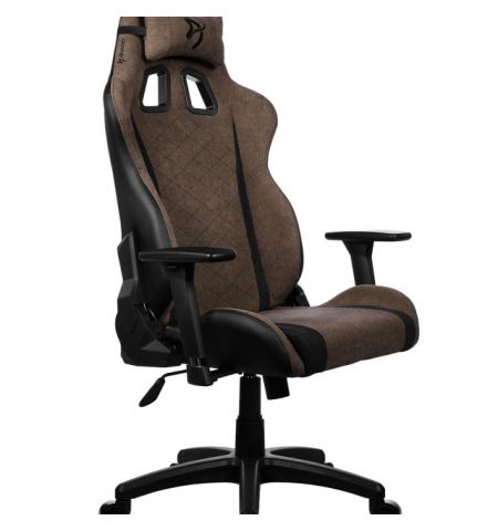 Gaming/Office Chair AROZZI Avanti SoftFabric, Brown, max weight up to 120kg, 3D Armrests, Rocking function that tilts the seat and backrest up to 12°, Head and Lumber cushions, Metal Frame, Nylon wheelbase , Gas Lift 4 class