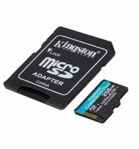 256GB microSD Class10 A2 UHS-I U3 (V30) Kingston Canvas Go Plus Gen 4 + SD Adapter, Ultimate, up to 200Mb/s, Ideal for Android mobile devices, action cams, drones and 4K video production 256GB microSD Class10 A2 UHS-I U3 (V30) Kingston Canvas Go Plus Gen 4 + SD Adapter, Ultimate, up to 200Mb/s, Ideal for Android mobile devices, action cams, drones and 4K video production