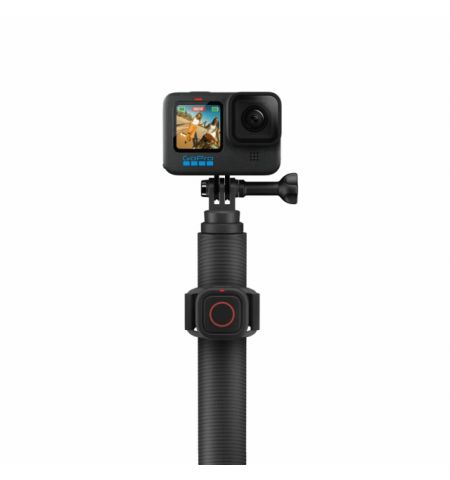 GoPro Extension Pole + Waterproof Shutter Remote, Stretching to 48in (122cm) and collapsing to 10in (25cm), this extension pole reaches longer and travels lighter. Includes a Bluetooth remote to snap photos and record video, compatible with all GoPro came