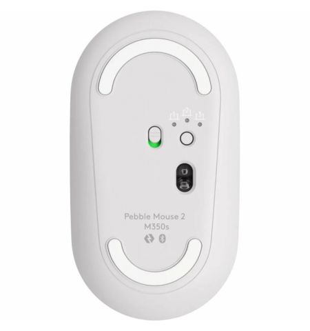 Logitech Wireless Pebble Mouse 2 M350s Tonal White, Slim, compact Bluetooth mouse with a customizable button, 400-4000 dpi, Nano receiver, Multi-device pairing, Silent click Logitech Wireless Pebble Mouse 2 M350s Tonal White, Slim, compact Bluetooth mouse with a customizable button, 400-4000 dpi, Nano receiver, Multi-device pairing, Silent click