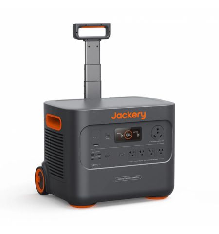 Jackery "Explorer 3000 Pro" Portable Power Station, Capacity: 3024Wh, AC Output: 3000W, LCD, 2* USB-A, 2*USB-C, 4*AC Output, 1 Car port, 2*DC Output, 2000 Cycles Lithium-ion, Weight: 29kg, Pull rod and wheels, 37x36x47cm, Charge 0-100% in 2.4 Hour, Smart  Jackery "Explorer 3000 Pro" Portable Power Station, Capacity: 3024Wh, AC Output: 3000W, LCD, 2* USB-A, 2*USB-C, 4*AC Output, 1 Car port, 2*DC Output, 2000 Cycles Lithium-ion, Weight: 29kg, Pull rod and wheels, 37x36x47cm, Charge 0-100% in 2.4 Hour, Smart