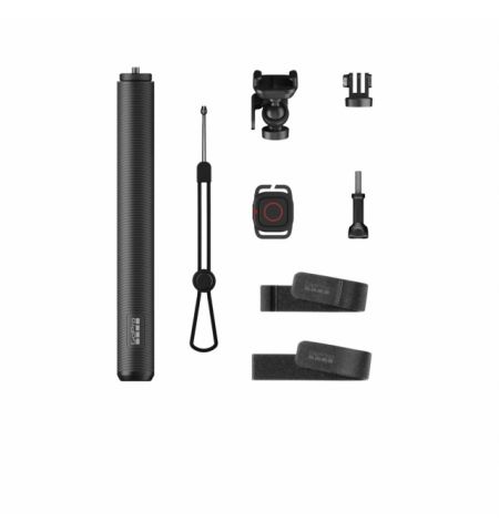 GoPro Extension Pole + Waterproof Shutter Remote, Stretching to 48in (122cm) and collapsing to 10in (25cm), this extension pole reaches longer and travels lighter. Includes a Bluetooth remote to snap photos and record video, compatible with all GoPro came