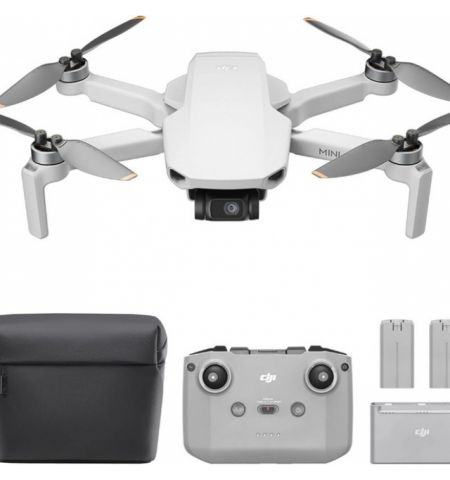 (980397) DJI Mini 4K Fly More Combo (EU) - Portable Drone, RC, 12MP photo, 4K 30fps/FHD 60fps camera with gimbal, max. 4000m height/ 57.6kmph speed, max. flight time 31min, Battery 2250 mAh, 246g (2 extra batteries, propellers, charging hub,bag)