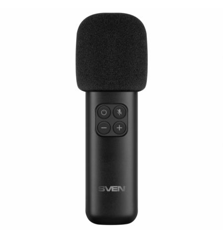 SVEN PS-255 Black, Bluetooth Portable Speaker with wireless microphone, 12W RMS (2x6W), Dynamic switchable RGB backlight, FM tuner, USB, Li-Ion battery: 3.7V, 3600mAh (13.32Wh) / USB Type-C: DC 5 V, 1.2 kg, black