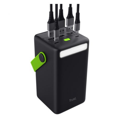 50000mAh XXL Power bank - Trust Redoh XXL, Flashlight, Battery level indicator, Charging technology:auto-detect, USB PD 3.0 + PPS, 3x USB port A type, 1x USB port C type, Total weight 1132g, Black 50000mAh XXL Power bank - Trust Redoh XXL, Flashlight, Battery level indicator, Charging technology:auto-detect, USB PD 3.0 + PPS, 3x USB port A type, 1x USB port C type, Total weight 1132g, Black