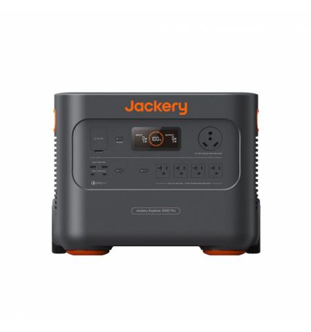 Jackery "Explorer 3000 Pro" Portable Power Station, Capacity: 3024Wh, AC Output: 3000W, LCD, 2* USB-A, 2*USB-C, 4*AC Output, 1 Car port, 2*DC Output, 2000 Cycles Lithium-ion, Weight: 29kg, Pull rod and wheels, 37x36x47cm, Charge 0-100% in 2.4 Hour, Smart  Jackery "Explorer 3000 Pro" Portable Power Station, Capacity: 3024Wh, AC Output: 3000W, LCD, 2* USB-A, 2*USB-C, 4*AC Output, 1 Car port, 2*DC Output, 2000 Cycles Lithium-ion, Weight: 29kg, Pull rod and wheels, 37x36x47cm, Charge 0-100% in 2.4 Hour, Smart