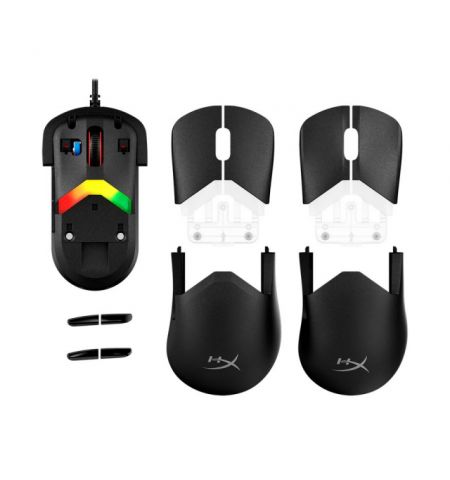 HYPERX Pulsefire Saga Gaming Mouse, Black, 200–26000 DPI, 4 DPI presets, HyperX 26K Sensor, RGB lighting, HyperX Optical Switches, Interchangeable magnetic components to adapt to different grip styles, USB, 69g HYPERX Pulsefire Saga Gaming Mouse, Black, 200–26000 DPI, 4 DPI presets, HyperX 26K Sensor, RGB lighting, HyperX Optical Switches, Interchangeable magnetic components to adapt to different grip styles, USB, 69g
