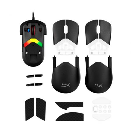 HYPERX Pulsefire Saga Gaming Mouse, Black, 200–26000 DPI, 4 DPI presets, HyperX 26K Sensor, RGB lighting, HyperX Optical Switches, Interchangeable magnetic components to adapt to different grip styles, USB, 69g HYPERX Pulsefire Saga Gaming Mouse, Black, 200–26000 DPI, 4 DPI presets, HyperX 26K Sensor, RGB lighting, HyperX Optical Switches, Interchangeable magnetic components to adapt to different grip styles, USB, 69g