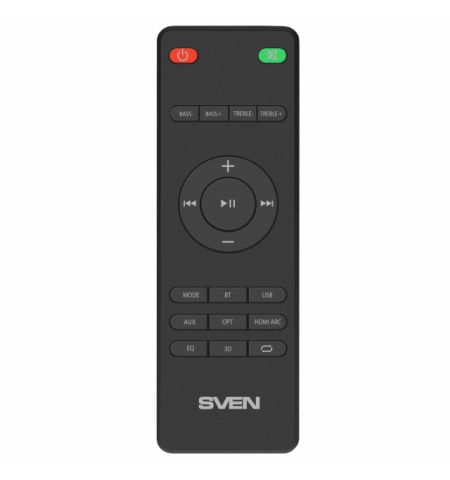 SVEN Soundbar SB-2200D with wireless subwoofer, 300 W, Bluetooth, USB, AUX (3.5mm jack), HDMI (ARC), SPDIF (Optical), remote control, Support of Dolby Digital, LED display, black SVEN Soundbar SB-2200D with wireless subwoofer, 300 W, Bluetooth, USB, AUX (3.5mm jack), HDMI (ARC), SPDIF (Optical), remote control, Support of Dolby Digital, LED display, black