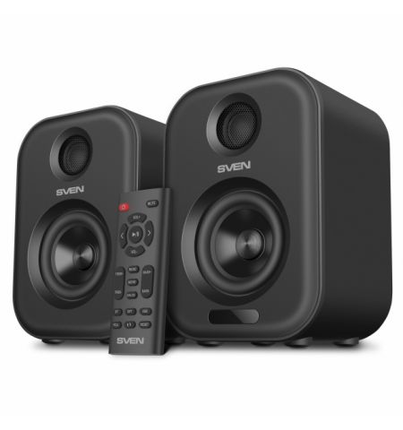 SVEN MC-5 Grey,  2.0 / 2x25W RMS, Bluetooth, RCA, microSD, USB flash, optical input, remote control, All-in-one control panel with touch buttons.