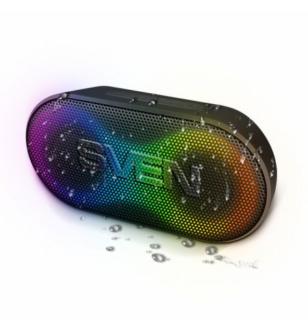 SVEN PS-99, Bluetooth Waterproof Portable Speaker, 10W RMS, Dynamic switchable RGB backlight, Water protection (IPx5), TWS, built-in lithium battery -1800 mAh,  AUX stereo input